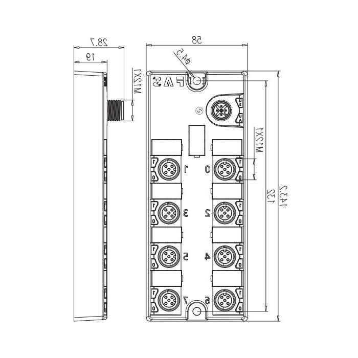 M12接口、IO-Link Hub、PNP、16DI/DO 可配置模块、00BE31